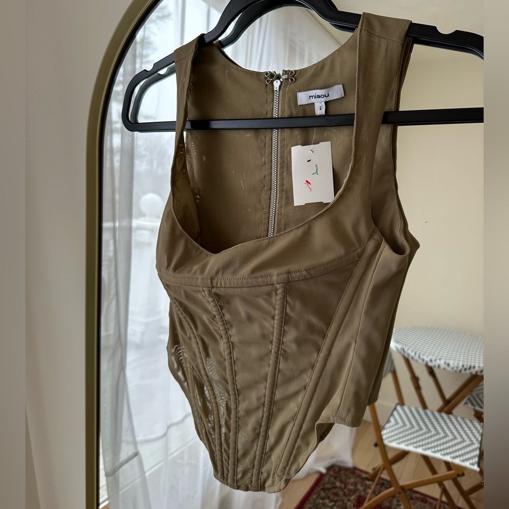 Miaou Campbell Corset in Silver Sage - Picture 4 of 4